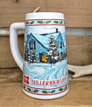 Miller High Life 1984 Holiday Limited Edition Beer Stein Breweriana USA